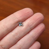 20G 1/4 White Synthetic Opal Insect Nose Bone