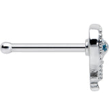 20G 1/4 Textured Blue Dolphin Heart Nose Bone