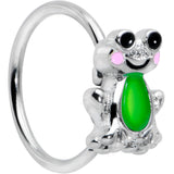 20G 5/16 Light Green Groovy Frog Nose Hoop