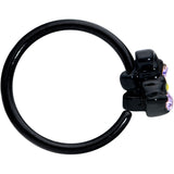 20G 5/16 Clear Gem Black Witch Hat Halloween Nose Hoop