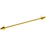 14G Gold Tone Spike UV Ladybug Industrial Barbell 38mm Set of 3