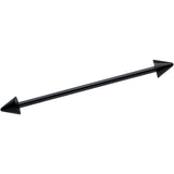 14G Black Cone End Lips Heart Industrial Barbell 38mm Set of 2