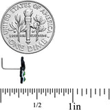 20G 1/4 Black Green Perfect Peacock L Shape Nose Ring