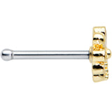 20G 1/4 Gold Tone White Texture Daisy Flower Nose Bone
