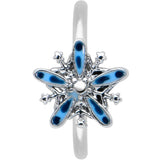 20G 5/16 Snowflake Blues Christmas Nose Hoop