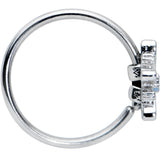 20G 5/16 Snowflake Blues Christmas Nose Hoop