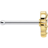 20G 1/4 Aurora Gem Baroque Golden Heart Nose Bone