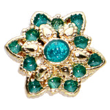 20G 1/4 Blue Gem Gold Tone Snowflake Nose Bone