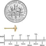 20G 1/4 Blue Gem Gold Tone Snowflake Nose Bone