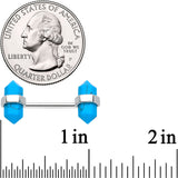 14G 5/8 Blue Turquoise Stone Hippie Barbell Nipple Ring Set