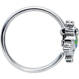 20G 5/16 Black Gem Polka Dot Blue Green Frog Nose Hoop