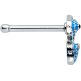 20G 1/4 Black Gem Blue Leaping Dolphins Nose Bone