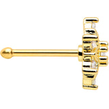 20G 1/4 Clear Gem Gold Tone Flower Snowflake Christmas Nose Bone