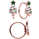 20G 1/4  5/16 Red Gem Rosy Tone Christmas Nose Bone Hoop Set of 4