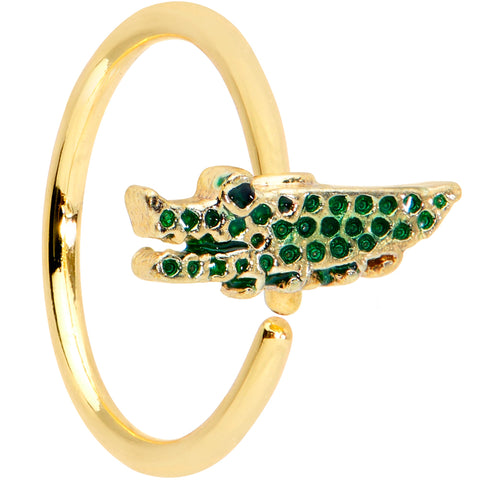 20G 5/16 Gold Tone Hungry Alligator Nose Hoop