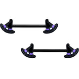 14G 5/8 Black Purple Band Witch Hat Halloween Nipple Ring Set
