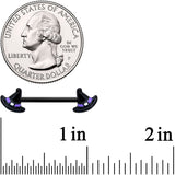 14G 5/8 Black Purple Band Witch Hat Halloween Nipple Ring Set