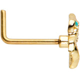 20G 7mm Gold Tone Hearts Butterfly L Shape Nose Ring
