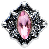 20G 1/4 Pink Gem Rhombus Retro Nose Bone