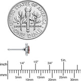 20G 1/4 Pink Gem Rhombus Retro Nose Bone