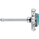 20G 1/4 Blue Gem Rhombus Retro Nose Bone