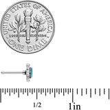 20G 1/4 Blue Gem Rhombus Retro Nose Bone