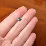 20G 1/4 Blue Gem Rhombus Retro Nose Bone