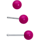 20G 1/4 Pink Gem Spider Witch Halloween Nose Bone Set of 3