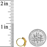 20G 5/16 White Faux Opal Gold Tone Flowers Nose Hoop