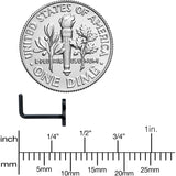 20G 1/4 Black Anodized Skull Halloween L Shape Nose Ring