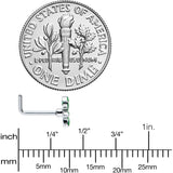 20G 1/4 Green Gem Loopy Pot Leaf L Shape Nose Ring