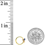 20G 5/16 Gold Tone Textured Blue Octopus Nose Hoop