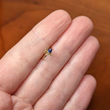 20G 5/16 Gold Tone Textured Blue Octopus Nose Hoop