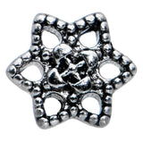 20G 1/4 Hexagram Center Flower L Shape Nose Ring