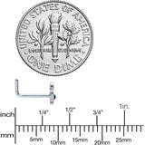 20G 1/4 Green CZ Gem Simple Pot Leaf L Shape Nose Ring