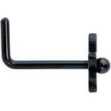 20G 1/4 Black Loop Petal Flower L Shape Nose Ring