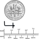 20G 1/4 Black Loop Petal Flower L Shape Nose Ring