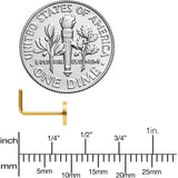 20G 1/4 Gold Tone Simple Peace Sign L Shape Nose Ring