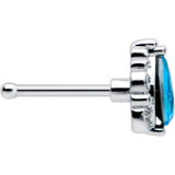 20G 1/4 Blue Gem Textured Art Deco Nose Bone