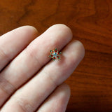 20G 7mm Aurora Gem Gold Tone Christmas Star L Shape Nose Ring