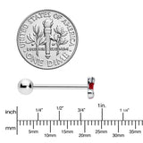 Clear CZ Gem Festive Red Stocking Christmas Barbell Tongue Ring