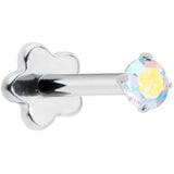 18G 5/16 Aurora CZ G23 Titanium Threadless Flower Labret Tragus