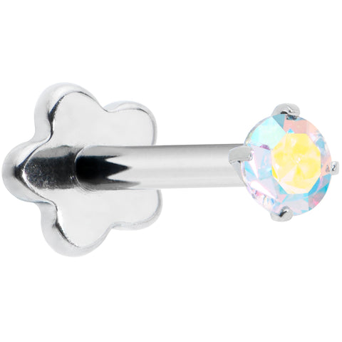 18G 5/16 Aurora CZ G23 Titanium Threadless Flower Labret Tragus