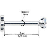 18G 5/16 Aurora CZ G23 Titanium Threadless Flower Labret Tragus