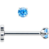 18G 5/16 Blue CZ Gem G23 Titanium Threadless Flower Labret Tragus