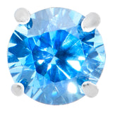 18G 5/16 Blue CZ Gem G23 Titanium Threadless Flower Labret Tragus