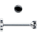 18G 5/16 Black CZ G23 Titanium Threadless Flower Labret Tragus