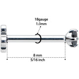 18G 5/16 Black CZ G23 Titanium Threadless Flower Labret Tragus