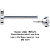 18G 5/16 Clear CZ G23 Titanium Threadless Flower Labret Tragus