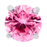 18G 5/16 Pink CZ Gem G23 Titanium Threadless Flower Labret Tragus